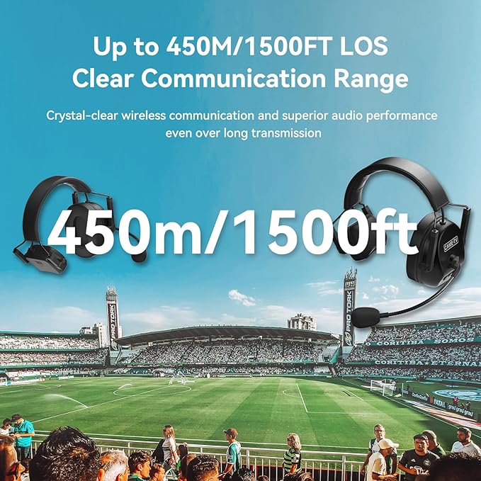 Came-TV Kuminik8 1.9GHz Wireless Intercom Headset System Noise Cancellation Zero Latency Full Duplex Team Communication with Hardcase for Church Boating TV Film Production Drone