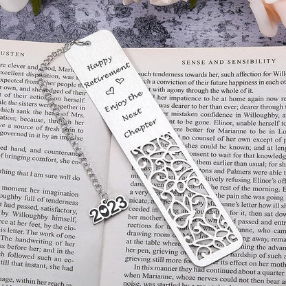 AMBREGRISSUN Retirement Gifts for Women Men 2023 Happy Retirement Bookmark Leaving Going Away Gift for Coworker Colleague Employee Boss Retired Teacher Friends Mom Dad Enjoy The Next Chapter Christmas