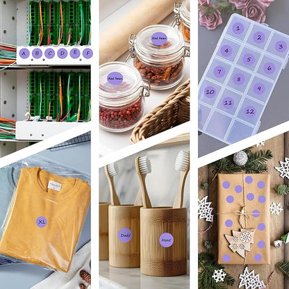 PARLAIM 0.75 inch Diameter Colored Dot Stickers 4 Rolls Pack 4000pcs Lavender Round Label Color Coding Marking Stickers Permanent Adhesive for Garage Sale