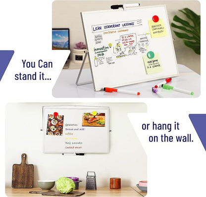 Mr. Pen- Small Dry Erase Board with Stand, 12.5"x16.5", 10 Markers, 10 Magnets and 1 Eraser, Double-Sided Kids White Board Dry Erase Board for Desk Dry Erase Board, Kids Dry Erase Board Kids