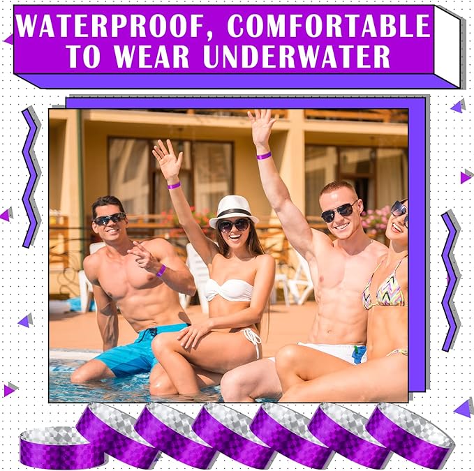 Epakh 600 Pcs Paper Wristbands Neon Wrist Bands Waterproof Handbands for Events Lightweight Concert Wristbands Neon Colored Adhesive Wrist Band for Party