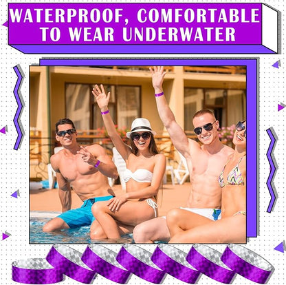 Epakh 600 Pcs Paper Wristbands Neon Wrist Bands Waterproof Handbands for Events Lightweight Concert Wristbands Neon Colored Adhesive Wrist Band for Party