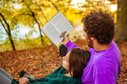 TILISMA Wooden Book Page Holder - Handmade Walnut Thumb Book Accessories - Reading Gadget to Read in Bed - Gifts for Book Lovers, Avid Readers, Bookworms, Librarians - Bookmark (Large)