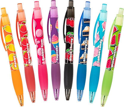 Glitter Gel Smens - Patented Gourmet Scented Colored Glitter Gel Ink Pens, Medium Point, 8 Count - Fun, Cute, Cool, Smelly Pens for Kids