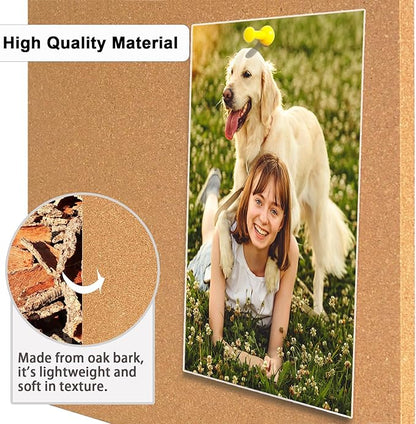 6 Packs Cork Board Tiles 12" x 12", 0.35" Thick Self-Adhesive Cork Boards for Walls with 50 Push Pins, Square Bulletin Boards Cork Tiles for Home Office Decorative