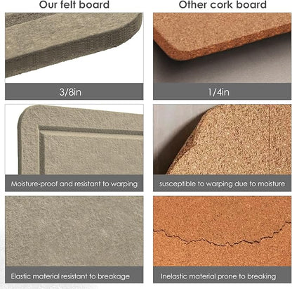 Large Bulletin Board - 48 x 36 Inches, Decorative Felt Pin Board for Wall - 4' x 3' Foldable Photo Display Board with Self-Adhesive Tape, Includes 20 Push Pins - Desert Brown