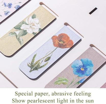 Chinco 10 Pieces Magnetic Bookmarks Magnet Page Markers Assorted Book Markers Set for Students Reading Gifts for Christmas(Sweet Flower)