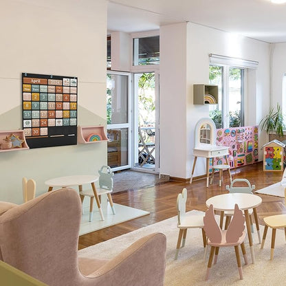 The Ultimate Classroom Calendar Pocket Chart for Kids - Beautiful Calendar with Educational Cards for Easy Learning - Fun Boho Classroom/Teacher Must Have Supplies That Fits Nicely w/Any School Decor