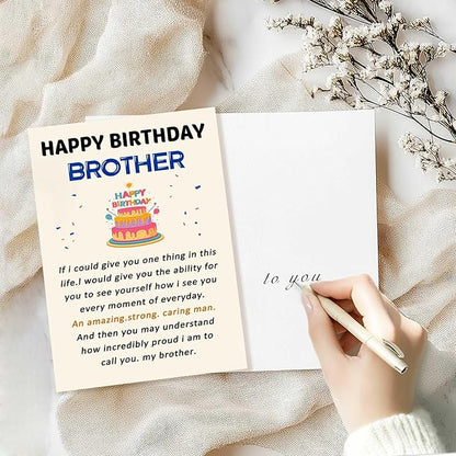 Funny Birthday Card for Brother, Happy Brother Birthday Card, Humorous Bro Bday Gift Cards, Brother Birthday Gifts from Sister