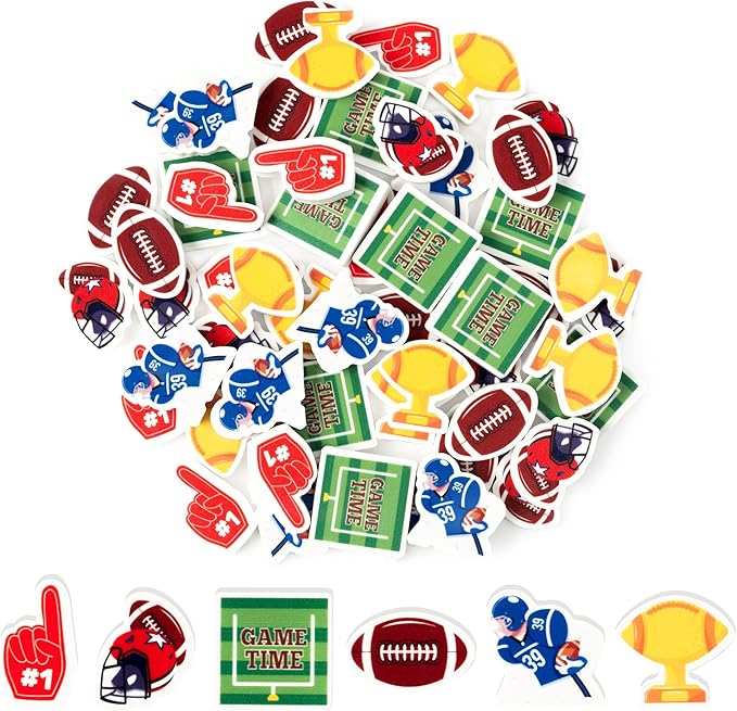 Rugby Football Pencil Erasers - 60pcs Football Mini Rubber Erasers Cute Rugby Football Lover Cartoon Erasers Match School Reward Vibrant Rubber Collectibles Party Favors Sports Enthusiasts