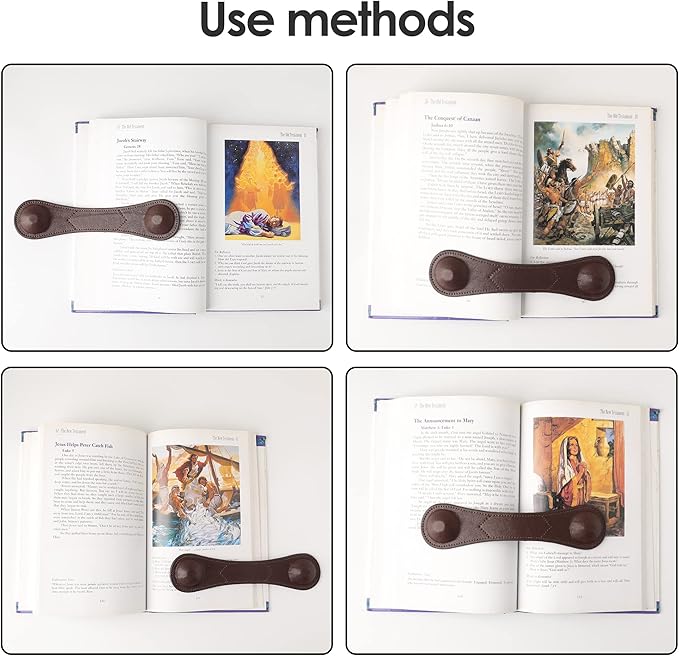 KINIVA Leather Weighted Bookmarks Book Weight Page Holder for Reading,Book Open Holder for Kids Adult,Gifts for Reader (01 Coffee)