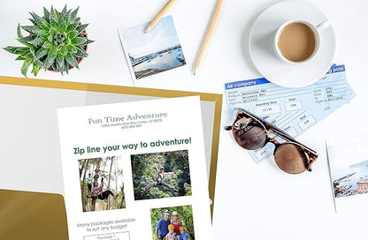 Better Office Products 2 Pocket Glossy Laminated Metallic Gold Paper Folders, Letter Size, 25 Pack, Paper Portfolios Box of 25