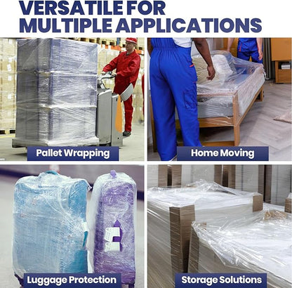 ADHES Mini Hand Stretch Wrap Film, 5 Inch x 1000 Feet 80 Gauge Industrial Strength Stretch Film, Shrink Wrap Roll for Packing, Pallet Wrap, Furniture Wrapping Moving & Protection