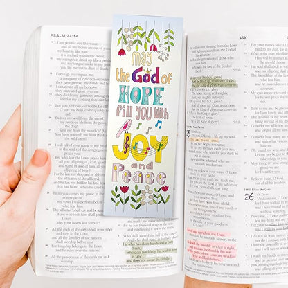 Christian Colouring Bookmarks, Psalms, Pack of 10 Different Designs, with Coloured Bible Verse on Reverse. Makes a Great Christian Gift for Adults or Children, by Just Cards Direct. (Orange/IOJBM)