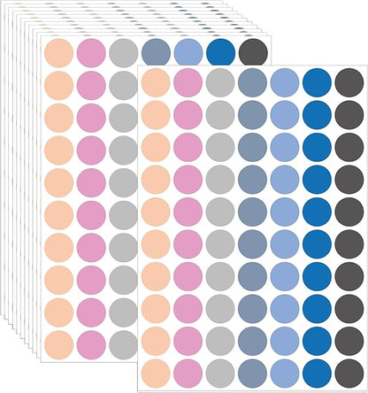 YSHIHE Garage Sale Stickers 3/4" Dot Stickers 7 Colored Price Stickers Color Coding Dot Labels,Yard Sale Price Stickers