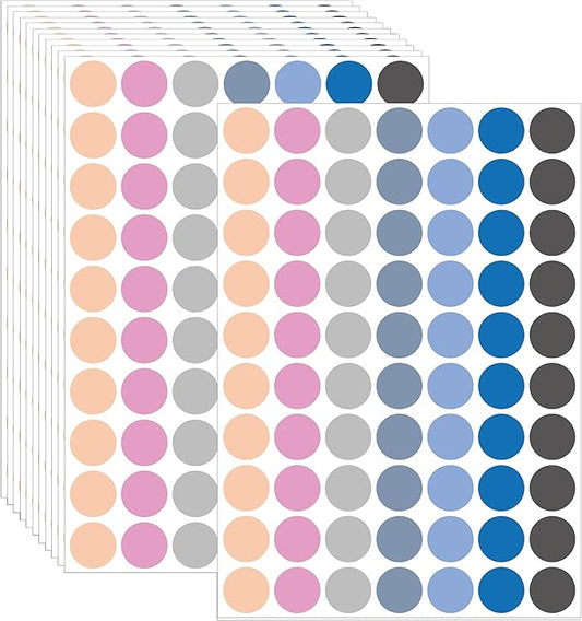 YSHIHE Garage Sale Stickers 3/4" Dot Stickers 7 Colored Price Stickers Color Coding Dot Labels,Yard Sale Price Stickers