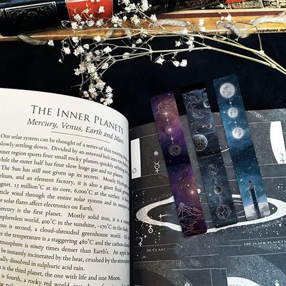 12 PCS Cool Magnetic Bookmarks, Space Starry Night Bookmarks for Book Lovers, Bulk Bookmarks for Women Men, Unique Book Mark for Reading, Students, Classroom Gifts, School Prize, Reading Present