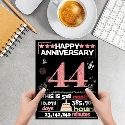 Joycard 44th Anniversary Card for Women, Wedding Card for Wife, Sweet Marriage Decorations Gifts for Couple, Perfect for Her on Anniversary Day, Back in 1981