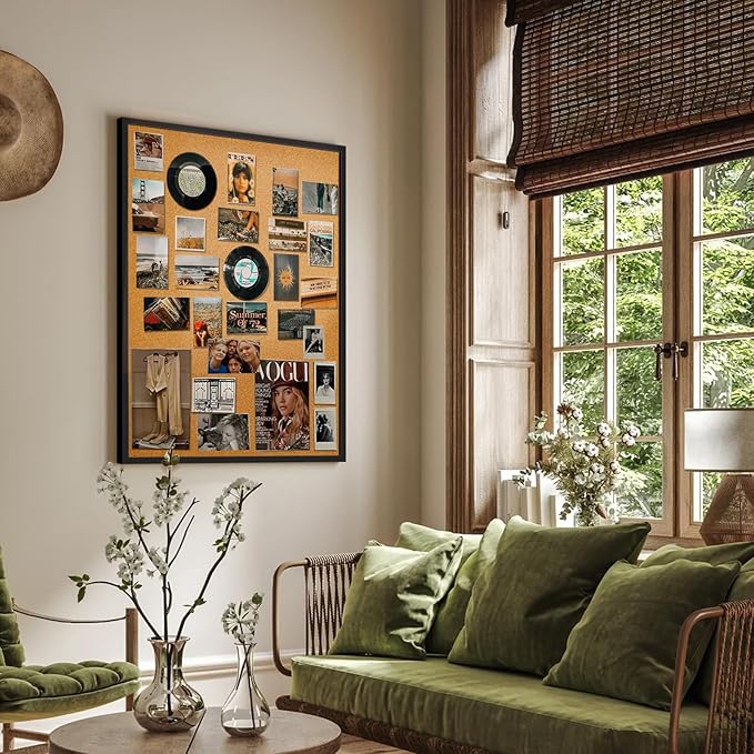 Miratino Large Bulletin Board, 36 "x 24" Cork Boards for Walls with Black Frame, Pin Display Board Vision Board for Home School Office Decor…