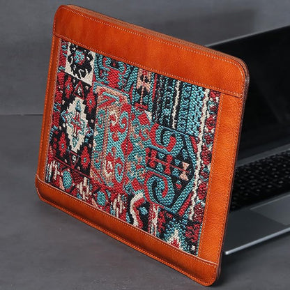 14 Inch Genuine Leather Laptop Sleeve for 14 Inch MacBook Pro/Max M3 M2 M1 Notebook Laptop Case,Laptop Sleeve Cover for 14 Inch Notebook,Mac Travel Case, Laptop Protective Pouch,Brown