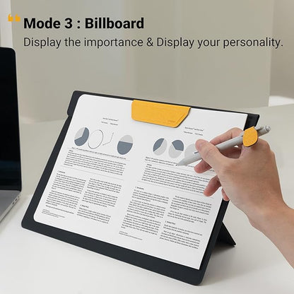 LHiDS Folio Lite 2.0 with Stand, Business Portfolio Resume, 3-in-1 Padfolio with Magnetic Accessories, Work as Notebook Cover, Clipboard, Organizing Board for Home and Office (Yellow, A4/Letter)