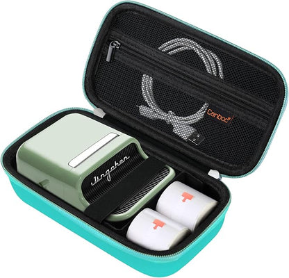 Canboc Carrying Case for NIIMBOT B21 B1 Inkless Label Maker, Portable Mini Bluetooth Thermal Label Printer Storage Bag fit Label Paper, Cable, Turquoise (Case Only)
