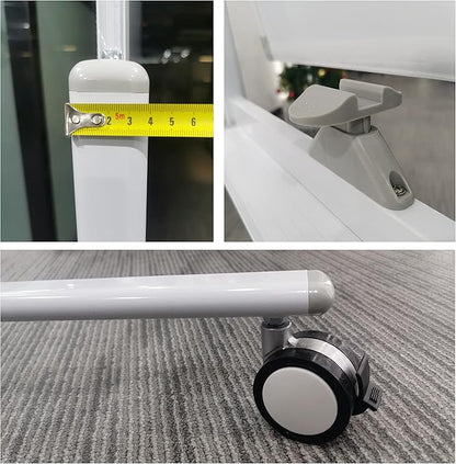 48" x 32" Adjustable Mobile Double-Sided Dry Erase Whiteboard Easel with Casters - Sturdy Reversible White Board for Offices, Schools, and Presentations