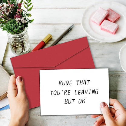 Heollaok Funny Coworker Leaving Card for Her Him, Rude Going Away Card for Women Men, Humor Farewell Card for Co-worker, New Job Card for Friend, Colleague Card for Working Partner