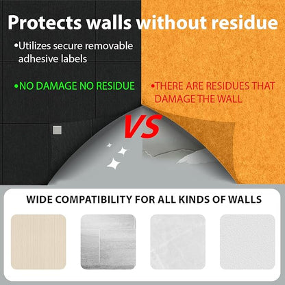 12-Pack Large 48"x36" Cork Board for Office & Walls - Self-Adhesive Felt Wall Tiles with Push Pins | Reusable Tack Board for Home Decor | Removable Alternative to Traditional Cork Bulletin Boards