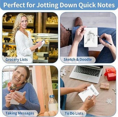 Note Pads 4x6 Inch, 6 Pack Blank Scratch Pads, 50 Sheets Per Memo Pad for Writing, White Pad of Paper Suit for Home, Office and School, Tear off Notepad, Small Server Notebook