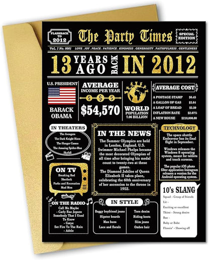 Jumbo 13th Birthday Card, Happy 13th Birthday Decorations for Boys Girls, Funny 13 Year Old Birthday Gifts for Son Daughter, Best 13 Year Old Bday Gifts Ideas for Grandson Granddaughter