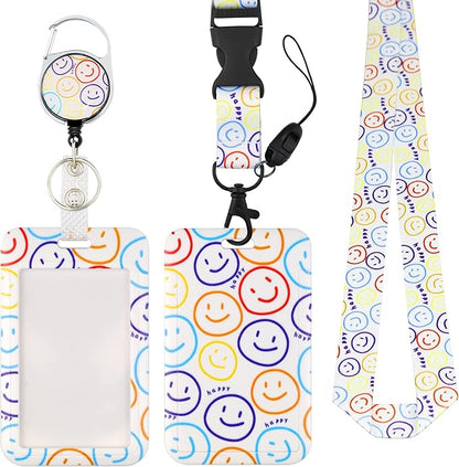 Cute ID Badge Holder with Lanyard Retractable Badge Reel Clip Funny Lanyards for ID Badges Name Tags Keychain for Office Teacher Doctor Student Women Men Nurse Accessories for Work