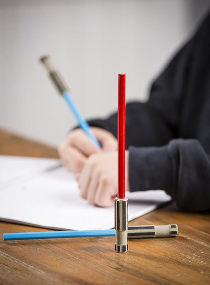 Light Saber Pencils Party Favors, Set for Kids 24 pack of Red and Blue Pencils with 3D Top Gifts Supplies for Star Wars Fan Boys Girls Teen Tween Adult - birthday party favors star wars Pencils