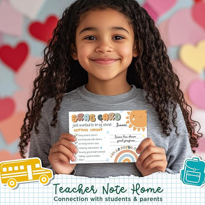 Boho Sunshine Classroom Brag Cards, Boho Teacher Classroom Incentives Cards for Elementary Students