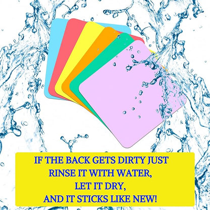 Reusable Dry Erase Sticky Notes - 6 Pack of 4″x4″ Whiteboard Stickers for Lists, Labels, Reminders & Decals - Adheres to Most Surfaces