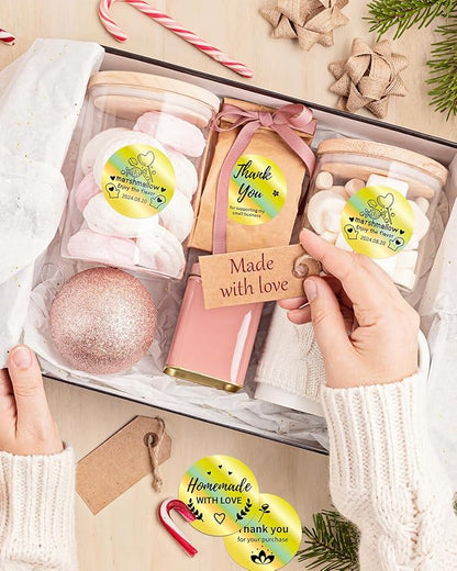 Phomemo 2” Circle Thermal Labels, Self-Adhesive Round Direct Sticker Label, Circular Thermal Printer Label for Logo Design, Name Tag, Thanks Card, Address, QR Code, 400 Labels/Roll, Laser Gold