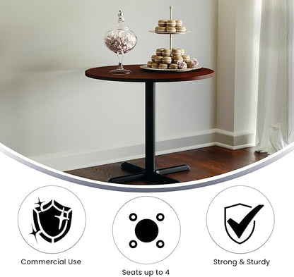 Flash Furniture Chapman 36" Round Multipurpose Conference Table, Business Meeting Table for Office and Conference Rooms, Cherry