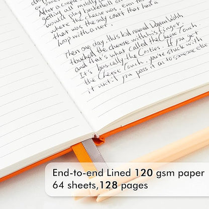 feela Journal Notebook Bulk for School, Hardcover Business Classic Ruled Lined Journals with Pen Holder for Work Office Journaling, with 5 Black Pens, 120 GSM, 5.1”x8.3”, 5 Pack, A5, Solid Colors