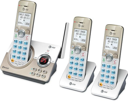 AT&T DL72319 DECT 6.0 3-Handset Cordless Phone for Home with Connect to Cell, Call Blocking, 1.8" Backlit Screen, Big Buttons, intercom, and Unsurpassed Range