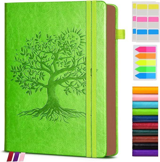 Vintage Leather Journal with 300 Numbered Pages,B5 Lined Journal for Men Women,Daily Journals for Writing,College Ruled Notebook for Work,School,Note taking,Travel Diary,Large (7" x 10")