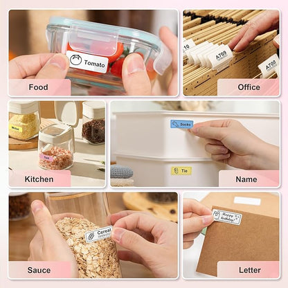 Nelko Label Maker Machine with Tape, P21 Bluetooth Label Printer, Wireless Mini Label Makers with Multiple Templates for Organizing Office Home, Pink