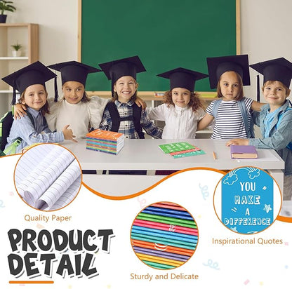 Yeaqee 72 Pcs Motivational Pens Notepads Gifts Set Inspirational Quote Ballpoint Pen Small Notebook Mini Journal Bulk Gifts for Teacher Coworker Gifts Women Office School(Uplifting)