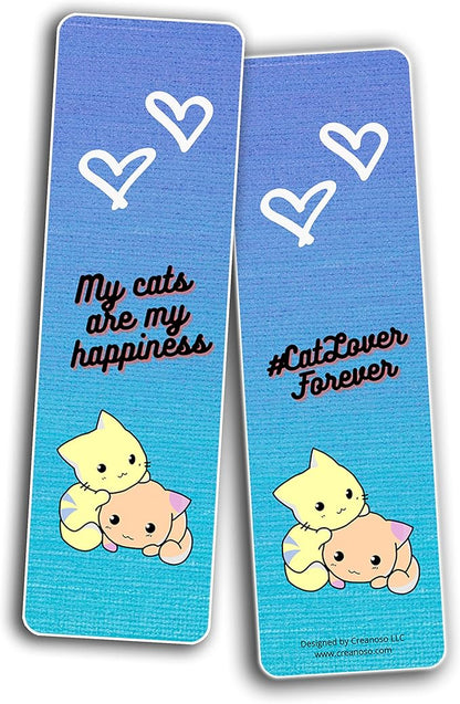 Creanoso Cats Make My Life Complete Bookmarks (5-Sets X 6 Cards) – Daily Inspirational Card Set – Interesting Book Page Clippers – Great Gifts for Adults and Professionals