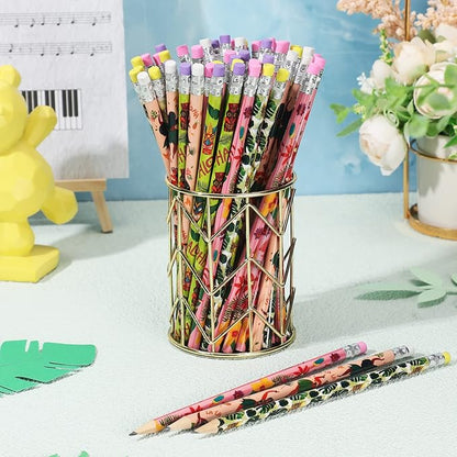 Geyee 36 Pcs Space Pencils Hawaiian Shark Themed Party Favors Assorted Novelty Fun Wood Writing Pencils with Erasers for Birthday Party Teacher Supplies(Hawaiian)