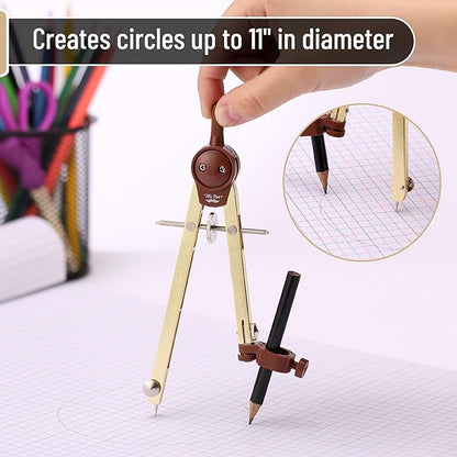 Mr. Pen- Compass for Geometry, Gold, Compass with Pencil, Drawing Compass Drawing Tool, Math Compass, Drafting Tools, Drawing Tools, Geometry Compass, Circle Drawing Tool, Geometry Set
