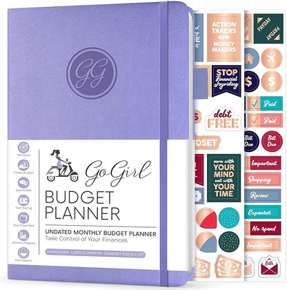 GoGirl Budget Planner – Monthly Financial Planner Organizer Budget Book. Expense Tracker Notebook Journal to Control Money, Compact (Lavender)