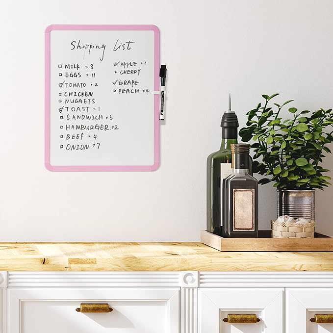 Mr. Pen- Dry Erase Board, 14” x 11” with a Black Dry Erase Marker, Pink Frame, Small White Board Dry Erase, Dry Erase Board Small Dry Erase Board, Magnetic Whiteboard, Small Whiteboard