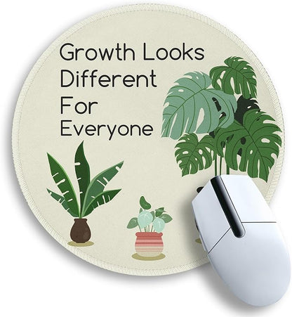Gctriki Cute Round Mouse Pad, Inspirational Small Computer Mouse Pads for Desk Laptop Travel Gaming, Stitched Edge Non-Slip Rubber Base, Funny Home Office Desk Accessories Decor for Women