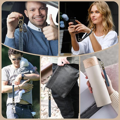 Fishent Denim Wristlet Keychain for Women Men, Cute Key Chain, Wrist Lanyards for Car Keys ID Badge Wallet Card Holder