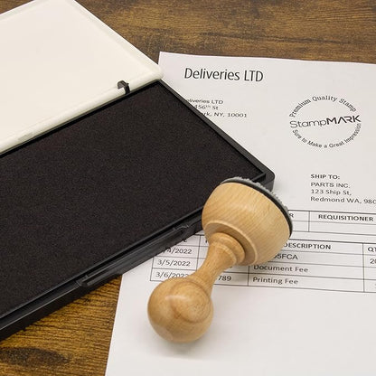 Premium Stamp Pad Extra Large Size 6" x 8" - for Traditional Rubber Stamps - Felt Pad Black Color